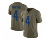Youth Nike Indianapolis Colts #4 Adam Vinatieri Limited Olive 2017 Salute to Service NFL Jersey