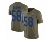 Youth Nike Indianapolis Colts #58 Tarell Basham Limited Olive 2017 Salute to Service NFL Jersey