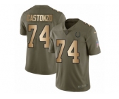 Youth Nike Indianapolis Colts #74 Anthony Castonzo Limited Olive Gold 2017 Salute to Service NFL Jersey
