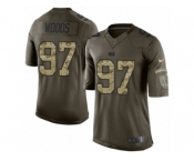 Youth Nike Indianapolis Colts #97 Al Woods Limited Green Salute to Service NFL Jersey