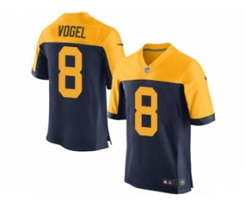 Men Nike Green Bay Packers #8 Justin Vogel Elite Navy Blue Alternate NFL Jersey