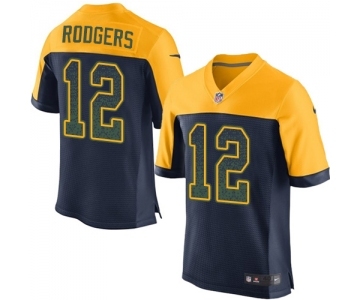 Men's Green Bay Packers #12 Aaron Rodgers Elite Navy Blue Alternate Drift Fashion Football Jersey