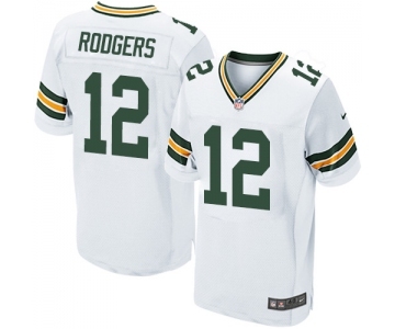 Men's Green Bay Packers #12 Aaron Rodgers Elite White Football Jersey