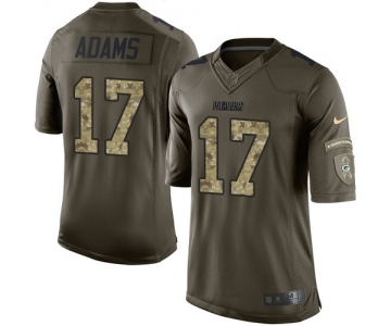 Men's Green Bay Packers #17 Davante Adams Elite Green Salute to Service Football Jersey
