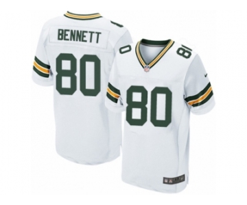 Men's Nike Green Bay Packers #80 Martellus Bennett Elite White NFL Jersey