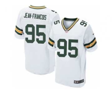 Men's Nike Green Bay Packers #95 Ricky Jean-Francois Elite White NFL Jersey