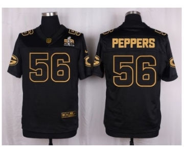 Nike Green Bay Packers #56 Julius Peppers Black Pro Line Gold Collection Jersey[Elite]