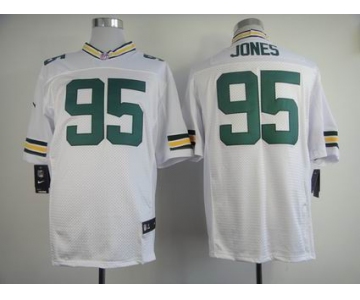Nike NFL Jerseys Green Bay Packers #95 Datone Jones White[Elite]