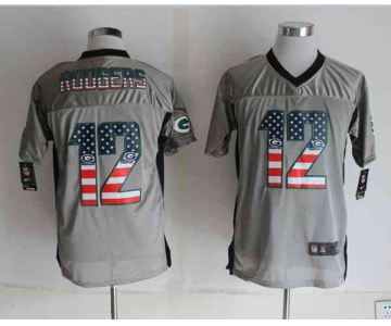 nike nfl jerseys green bay packers #12 rodgers grey[Elite USA flag fashion shadow]