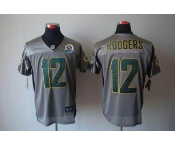 nike nfl jerseys green bay packers #12 rodgers grey[Elite shadow 50th Patch]