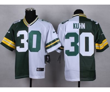 nike nfl jerseys green bay packers #30 john kuhn whith-green[Elite split]