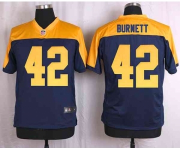 nike nfl jerseys green bay packers #42 burnett yellow-blue[Elite]
