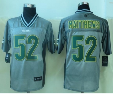 nike nfl jerseys green bay packers #52 clay matthews grey[Elite vapor]