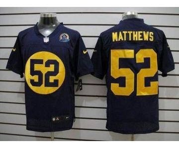 nike nfl jerseys green bay packers #52 matthews blue[Elite 50th Patch]
