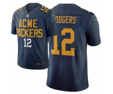 Men Green Bay Packers #12 Aaron Rodgers Navy City Edition Vapor Limited Jersey