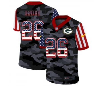 Men New Nike Green Bay Packers #26 Savage 2020 Nike Camo USA Salute to Service Limited Jersey