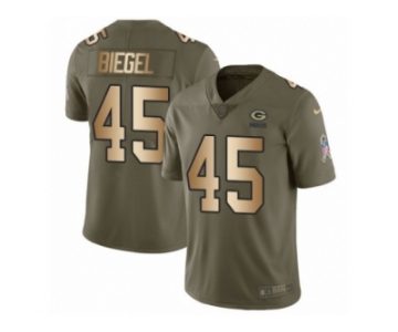 Men Nike Green Bay Packers #45 Vince Biegel Limited Olive Gold 2017 Salute to Service NFL Jersey
