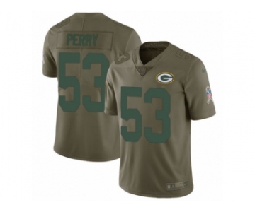 Men Nike Green Bay Packers #53 Nick Perry Limited Olive 2017 Salute to Service NFL Jersey