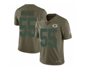 Men Nike Green Bay Packers #55 Ahmad Brooks Limited Olive 2017 Salute to Service NFL Jersey