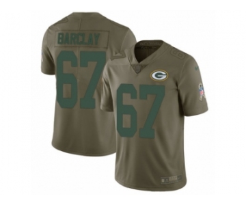 Men Nike Green Bay Packers #67 Don Barclay Limited Olive 2017 Salute to Service NFL Jersey