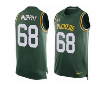 Men Nike Green Bay Packers #68 Kyle Murphy Limited Green Player Name & Number Tank Top NFL Jersey