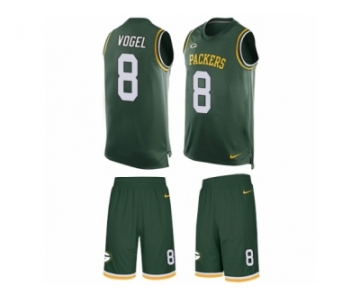 Men Nike Green Bay Packers #8 Justin Vogel Limited Green Tank Top Suit NFL Jersey