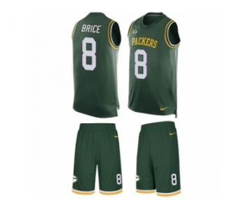 Men Nike Green Bay Packers #8 Kentrell Brice Limited Green Tank Top Suit NFL Jersey