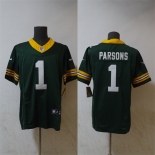 Men's Green Bay Packers #1 Micah Parsons Green Vapor 2025 F.U.S.E. Limited Stitched Football Jersey Men's Green Bay Packers #1 Micah Parsons Green Vapor 2025 F.U.S.E. Limited Stitched Football Jersey