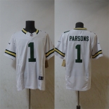 Men's Green Bay Packers #1 Micah Parsons White Vapor 2025 F.U.S.E. Limited Stitched Football Jersey Men's Green Bay Packers #1 Micah Parsons White Vapor 2025 F.U.S.E. Limited Stitched Football Jersey