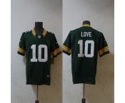 Men's Green Bay Packers #10 Jordan Love Green Vapor 2024 F.U.S.E. Limited Stitched Football Jersey