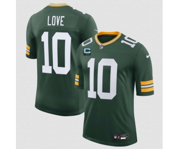 Men's Green Bay Packers #10 Jordan Love Green With 2-Star C Patch New Vapor Untouchable Limited Football Stitched Jersey