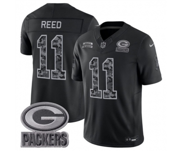 Men's Green Bay Packers #11 Jayden Reed Black 2026 F.U.S.E. Salute to Service Limited Football Stitched Jersey