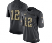 Men's Green Bay Packers #12 Aaron Rodgers Limited Black 2016 Salute to Service Football Jersey