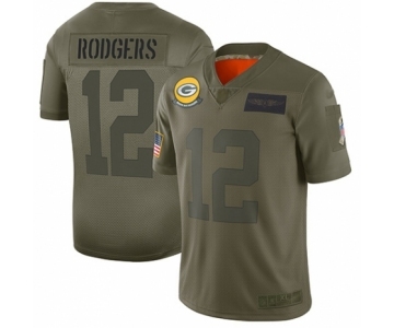 Men's Green Bay Packers #12 Aaron Rodgers Limited Camo 2019 Salute to Service Football Jersey