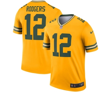 Men's Green Bay Packers #12 Aaron Rodgers Limited Gold Inverted Legend Football Jersey