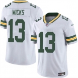 Men's Green Bay Packers #13 Dontayvion Wicks White 2025 Vapor Untouchable Limited Football Stitched Jersey Men's Green Bay Packers #13 Dontayvion Wicks White 2025 Vapor Untouchable Limited Football Stitched Jersey