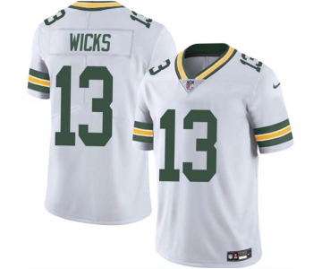 Men's Green Bay Packers #13 Dontayvion Wicks White 2025 Vapor Untouchable Limited Football Stitched Jersey