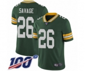 Men's Green Bay Packers #26 Darnell Savage Jr. Green Team Color Vapor Untouchable Limited Player 100th Season Football Jersey