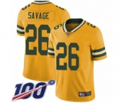 Men's Green Bay Packers #26 Darnell Savage Jr. Limited Gold Rush Vapor Untouchable 100th Season Football Jersey