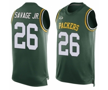 Men's Green Bay Packers #26 Darnell Savage Jr. Limited Green Player Name & Number Tank Top Football Jersey