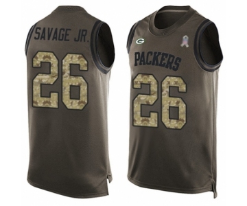 Men's Green Bay Packers #26 Darnell Savage Jr. Limited Green Salute to Service Tank Top Football Jersey