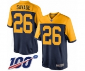 Men's Green Bay Packers #26 Darnell Savage Jr. Limited Navy Blue Alternate 100th Season Football Jersey