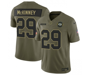 Men's Green Bay Packers #29 Xavier McKinney Olive 2025 F.U.S.E. Salute to Service Limited Football Stitched Jersey