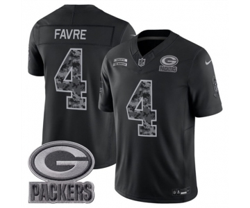 Men's Green Bay Packers #4 Brett Favre Black 2026 F.U.S.E. Salute to Service Limited Football Stitched Jersey