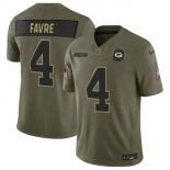 Men's Green Bay Packers #4 Brett Favre Olive 2025 F.U.S.E. Salute to Service Limited Football Stitched Jersey