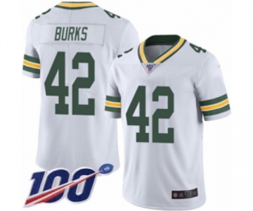 Men's Green Bay Packers #42 Oren Burks White Vapor Untouchable Limited Player 100th Season Football Jersey