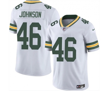 Men's Green Bay Packers #46 Amar Johnson White 2025 Vapor Untouchable Limited Football Stitched Jersey