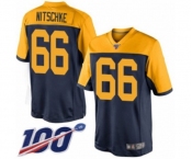 Men's Green Bay Packers #66 Ray Nitschke Limited Navy Blue Alternate 100th Season Football Jersey