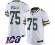 Men's Green Bay Packers #75 Bryan Bulaga White Vapor Untouchable Limited Player 100th Season Football Jersey