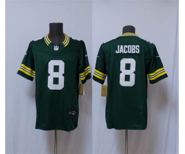 Men's Green Bay Packers #8 Josh Jacobs Green Vapor 2025 F.U.S.E. Limited Football Stitched Jersey